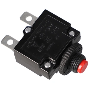 10A/250V 30x15mm Beépíthető túlterhelés és zárlat elleni védelem, reset gomb (univerzális)