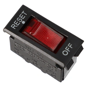 10A/250V, 32x15/23x12mm Billenőkapcsoló reset/off, piros (univerzális)