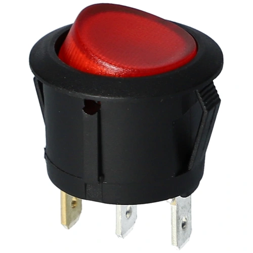 10A/250V AC, 23/21 mm BillenőKapcsoló, piros, kerek (utángyártott) UFESA kávéfőző