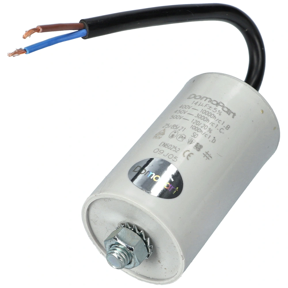 14 uF 500V Kondenzátor, vezetékes (univerzális)