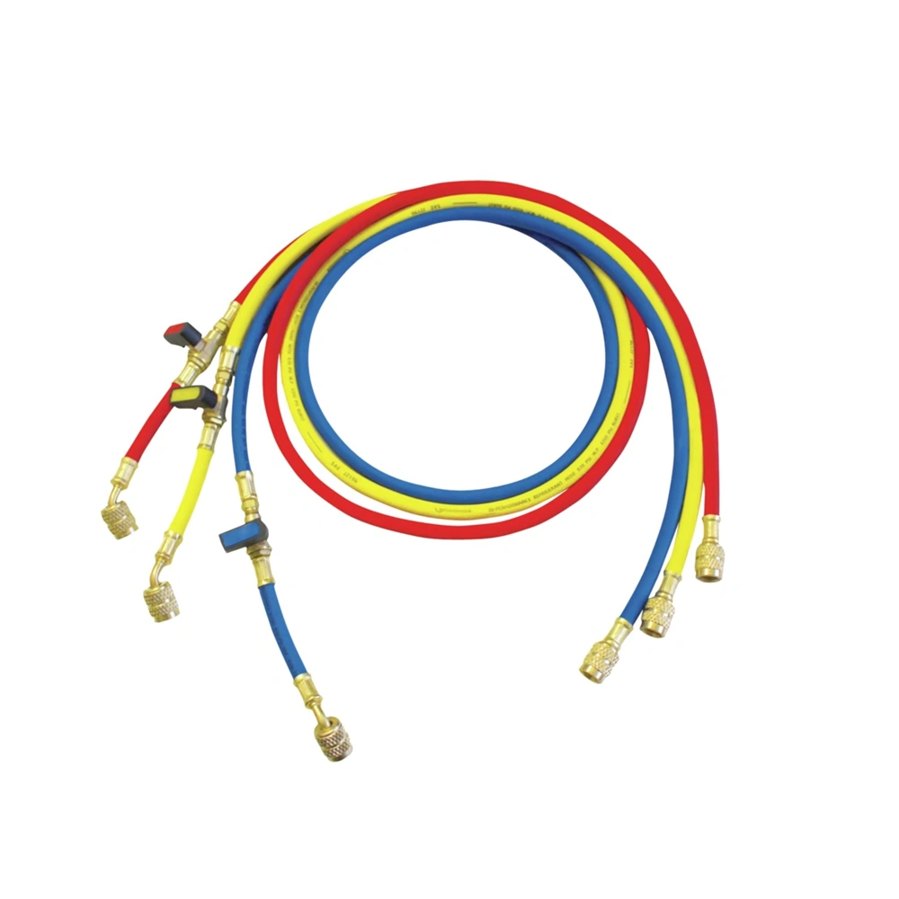 1500mm Töltőcső csappal, 1/4" SAE, sárga, ROTHENBERGER 1500000029 / RENDELÉSRE