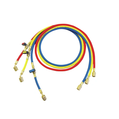 1500mm Töltőcső csappal, 1/4" SAE, sárga, ROTHENBERGER 1500000029 / RENDELÉSRE