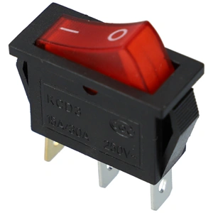 15A/250V, 30x13 / 28,5x10,5 mm Billenőkapcsoló, piros, számos, keskeny