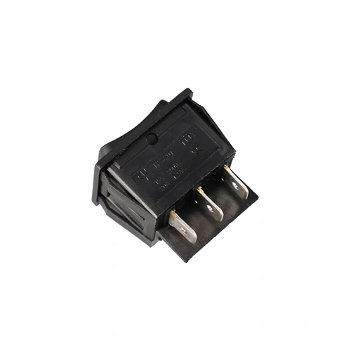 15A/250V 34x25/28x22mm Pillanatkapcsoló, fekete, 3 állású, 6 pólusú (univerzális)