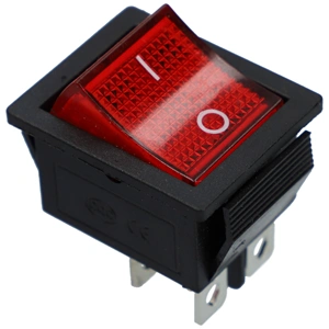 15A/250V AC, 31x25,5 / 28x21 mm  Billenőkapcsoló, piros, számos, nagy, szögletes