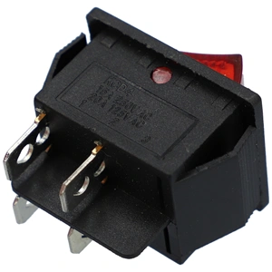 15A/250V AC, 31x25,5 / 28x21 mm  Billenőkapcsoló, piros, számos, nagy, szögletes