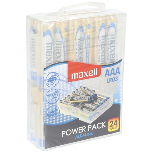 1.5V tartós elem MAXELL LR03 AAA (mikro ceruza) 24db-os csomag, műanyag dobozban.