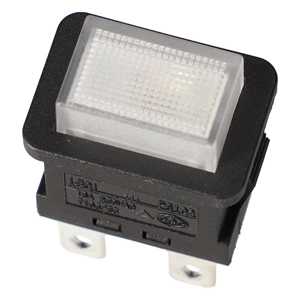 16A/250V 21x15/19x13mm Nyomókapcsoló fehér, 2 állású, 4 pólusú (univerzális)