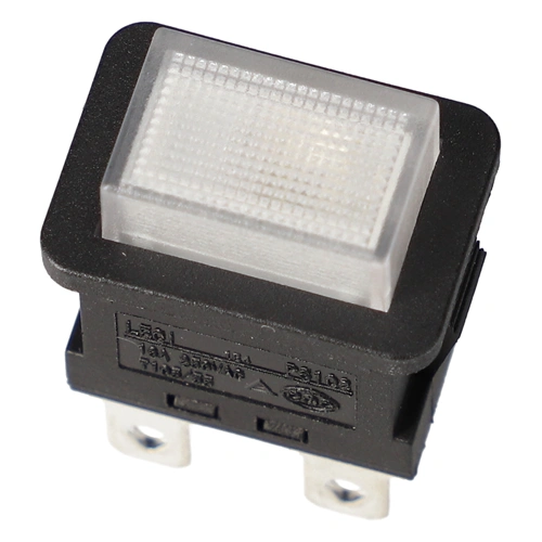 16A/250V 21x15/19x13mm Nyomókapcsoló fehér, 2 állású, 4 pólusú (univerzális)