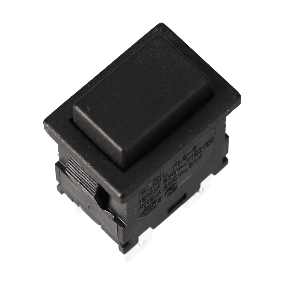 16A/250V 21x15/19x13mm Nyomókapcsoló fekete, 2 állású, 4 pólusú (univerzális)