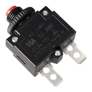 16A/250V 30x15mm Beépíthető túlterhelés és zárlat elleni védelem, reset gomb (univerzális)