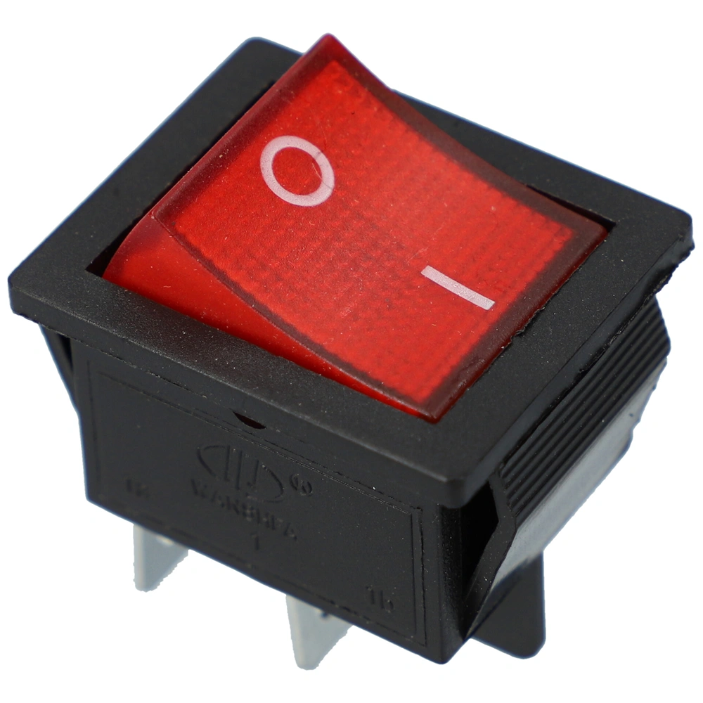 16A/250V 32x25 / 30x21,5 mm Billenőkapcsoló, piros, számos, nagy, szögletes