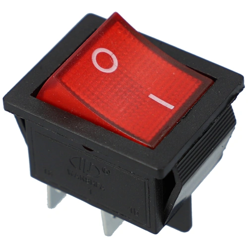 16A/250V 32x25 / 30x21,5 mm Billenőkapcsoló, piros, számos, nagy, szögletes