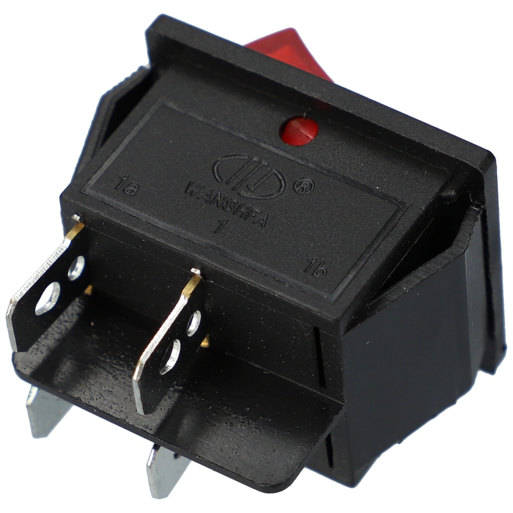 16A/250V 32x25 / 30x21,5 mm Billenőkapcsoló, piros, számos, nagy, szögletes