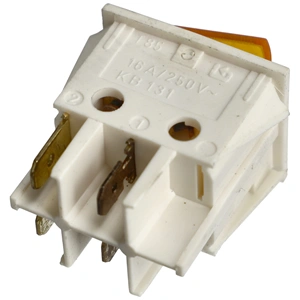 16A/250V 32x26 / 27x22 mm Billenőkapcsoló, sárga, számos, széles