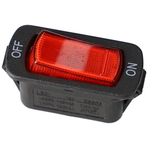 16A/250V, 33x15/24x13mm Billenőkapcsoló on/off, piros, (univerzális)