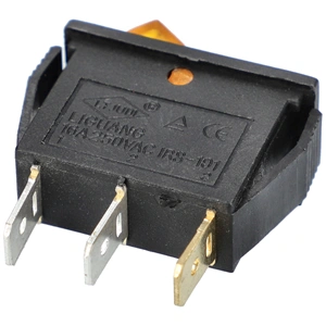 16A/250V AC, 30x13 / 29x11 mm Billenőkapcsoló, sárga, számos, keskeny, szögletes