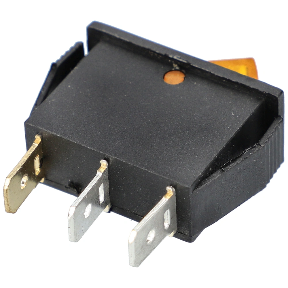 16A/250V AC, 30x13 / 29x11 mm Billenőkapcsoló, sárga, számos, keskeny, szögletes