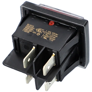 16A/250V AC, 37x30 mm Billenőkapcsoló, piros, számos, széles takarítógép