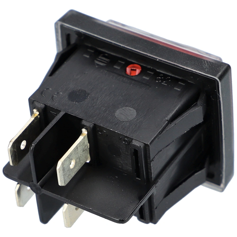 16A/250V AC, 37x30 mm Billenőkapcsoló, piros, számos, széles takarítógép