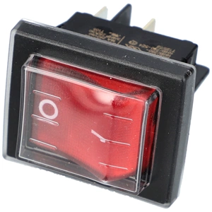 16A/250V AC, 37x30 mm Billenőkapcsoló, piros, számos, széles takarítógép