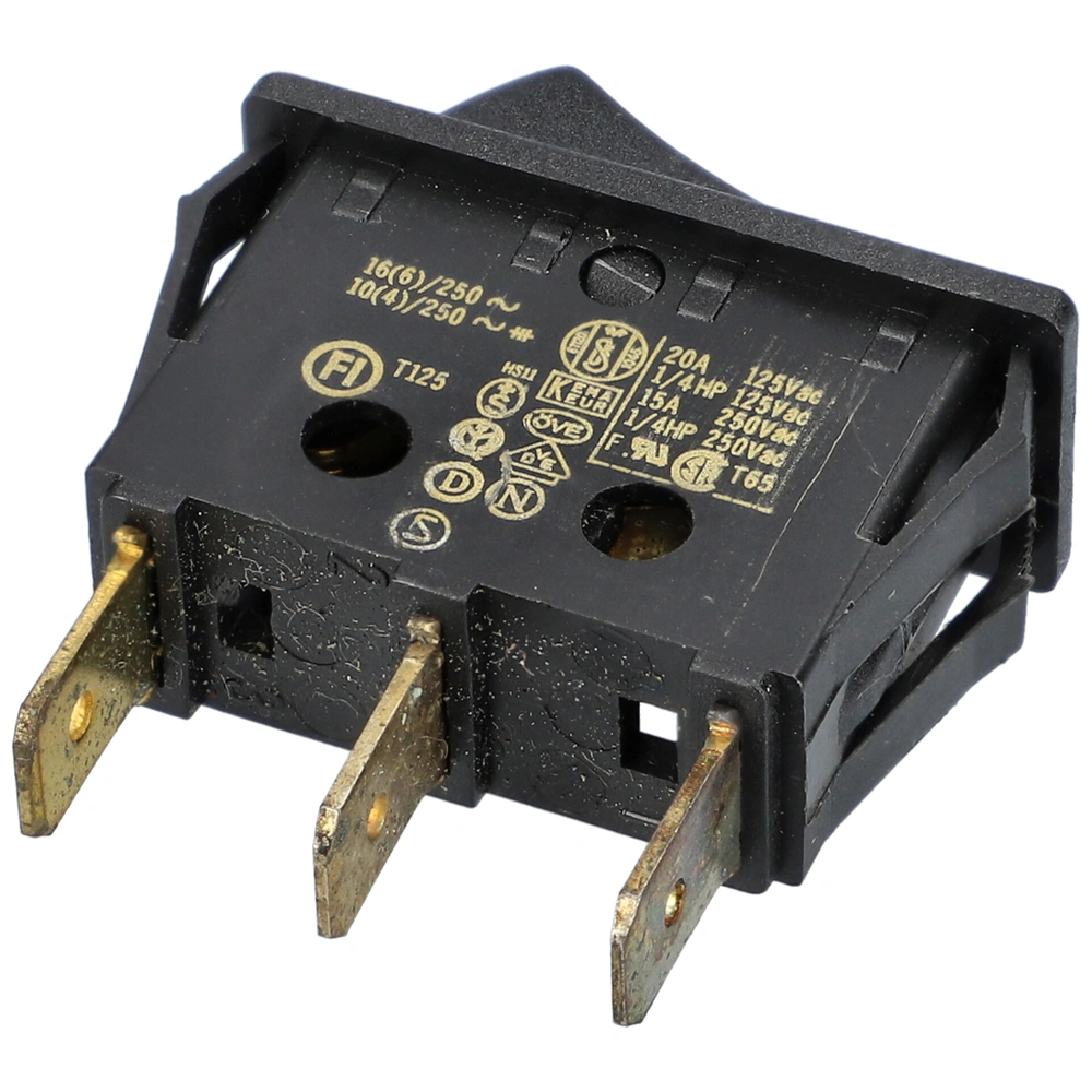 16A/250V AC Billenőkapcsoló, fekete, piros fénnyel DELONGHI HA20F hősugárzó /RENDELÉSRE