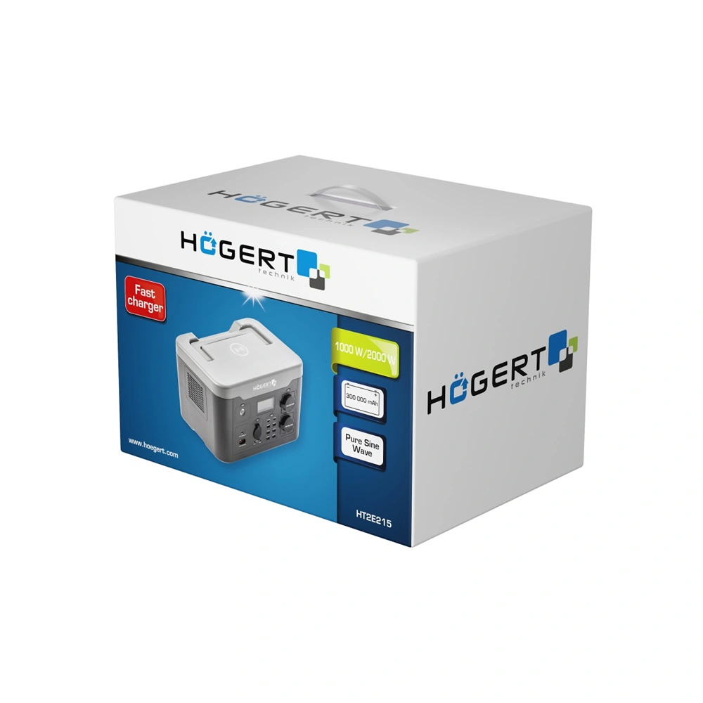 1800W külső akkumulátor (Power Station), gyorstöltés, vezeték nélküli töltő, 30 Ah, HÖGERT HT2E219 / RENDELÉSRE