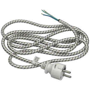 2,4m, 3x075mm Vasaló hálózati kábel, vasalózsinór  fonott (S00003)