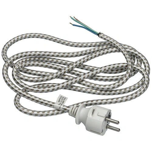 2,4m, 3x075mm Vasaló hálózati kábel, vasalózsinór  fonott (S00003)