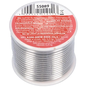 2 mm 250g, forrasztó ón  Sn/Pb 60/40%, Flux: 2% FAHRENHEIT