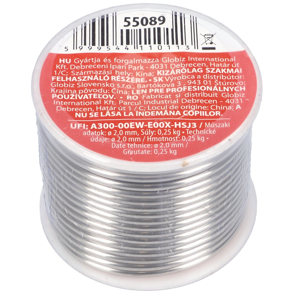 2 mm 250g, forrasztó ón  Sn/Pb 60/40%, Flux: 2% FAHRENHEIT