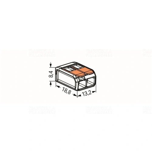 32A/4mm2 2 eres Wago vezeték összekötő, csatos