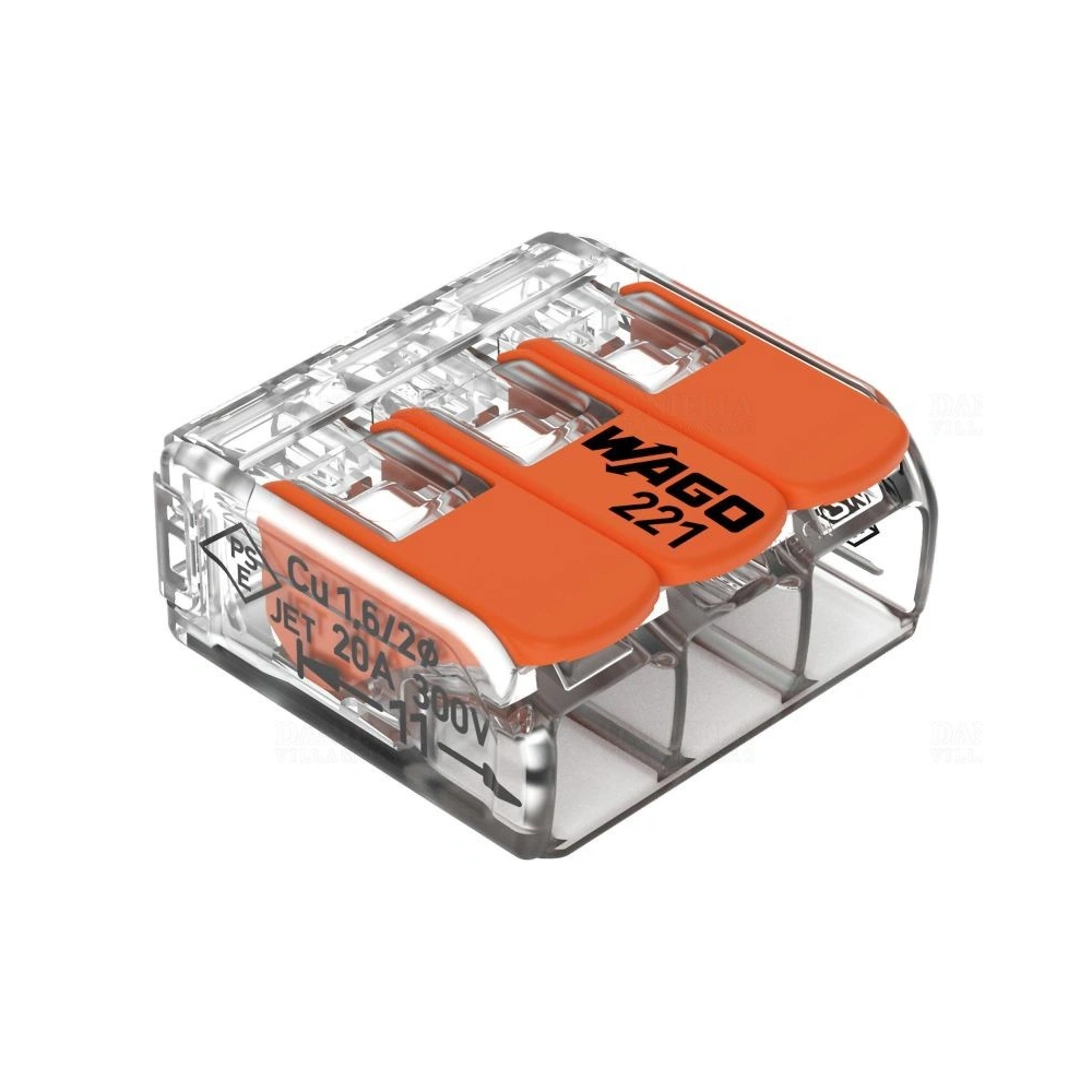 32A/4mm2 3 eres Wago vezeték összekötő, csatos