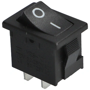 3A/250V AC, 21x15 / 19x13 mm Billenőkapcsoló ON-OFF, fekete, számos, szögletes (univerzális)