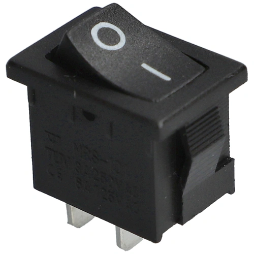 3A/250V AC, 21x15 / 19x13 mm Billenőkapcsoló ON-OFF, fekete, számos, szögletes (univerzális)