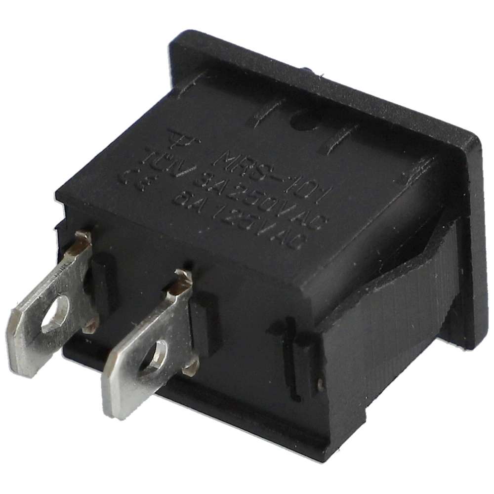 3A/250V AC, 21x15 / 19x13 mm Billenőkapcsoló ON-OFF, fekete, számos, szögletes (univerzális)