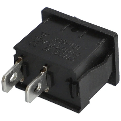 3A/250V AC, 21x15 / 19x13 mm Billenőkapcsoló ON-OFF, fekete, számos, szögletes (univerzális)