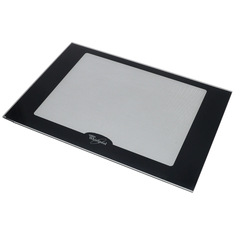 444x310 mm Üveg, ajtó, külső, fekete, (eredeti) WHIRLPOOL tűzhely / RENDELÉSRE