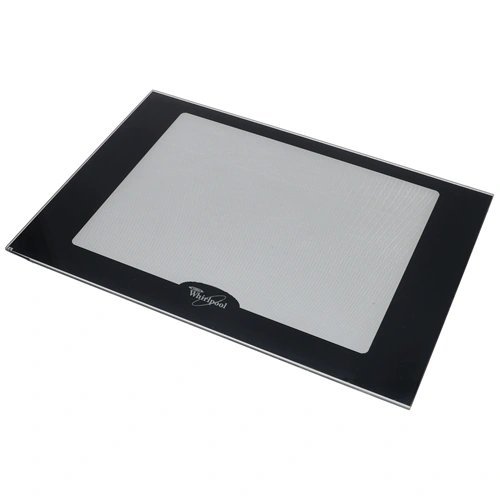 444x310 mm Üveg, ajtó, külső, fekete, (eredeti) WHIRLPOOL tűzhely / RENDELÉSRE