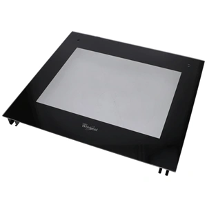 493x450 mm Üveg, ajtó, külső, fekete, (eredeti) WHIRLPOOL tűzhely / RENDELÉSRE