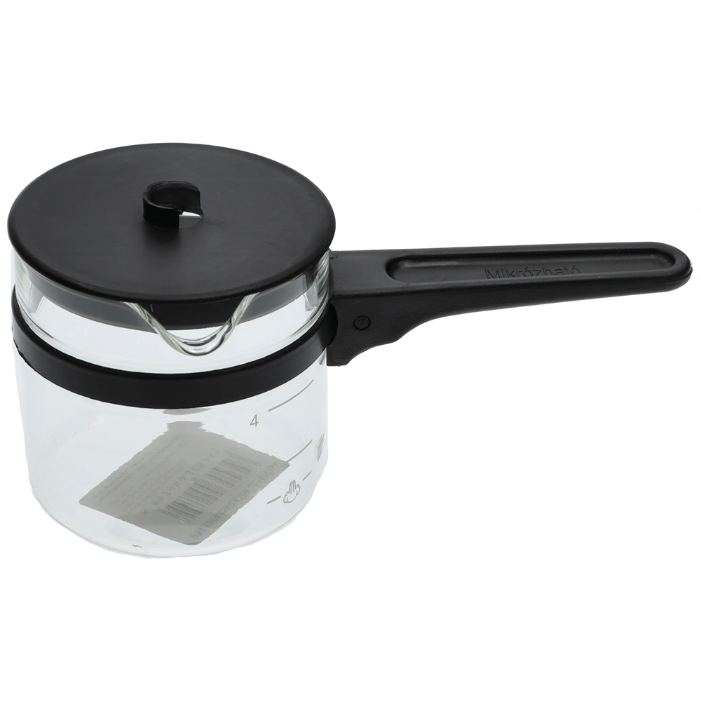 4 személyes Kiöntő, fekete, nyéllel, tetővel UNIVERZÁLIS kávéfőző