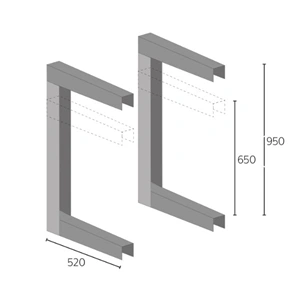 520 mm x 650 mm 70 Kg klímatartó mennyezeti konzol univerzális