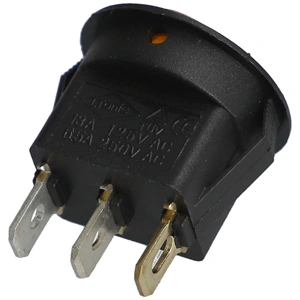 6,5A/250V 23 / 20 x 17 mm Billenőkapcsoló, sárga, számos, kicsi, kerek