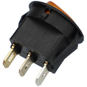 6,5A/250V 23 / 20 x 17 mm Billenőkapcsoló, sárga, számos, kicsi, kerek