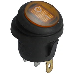 6A/250VAC Billenőkapcsoló ON-OFF, sárga, kerek, pormentes (univerzális) / RENDELÉSRE