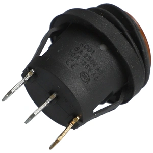 6A/250VAC Billenőkapcsoló ON-OFF, sárga, kerek, pormentes (univerzális) / RENDELÉSRE