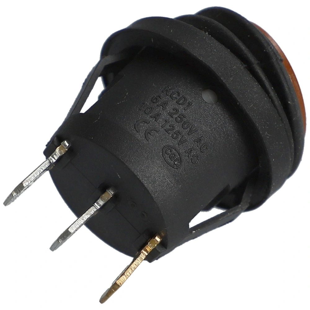 6A/250VAC Billenőkapcsoló ON-OFF, sárga, kerek, pormentes (univerzális) / RENDELÉSRE