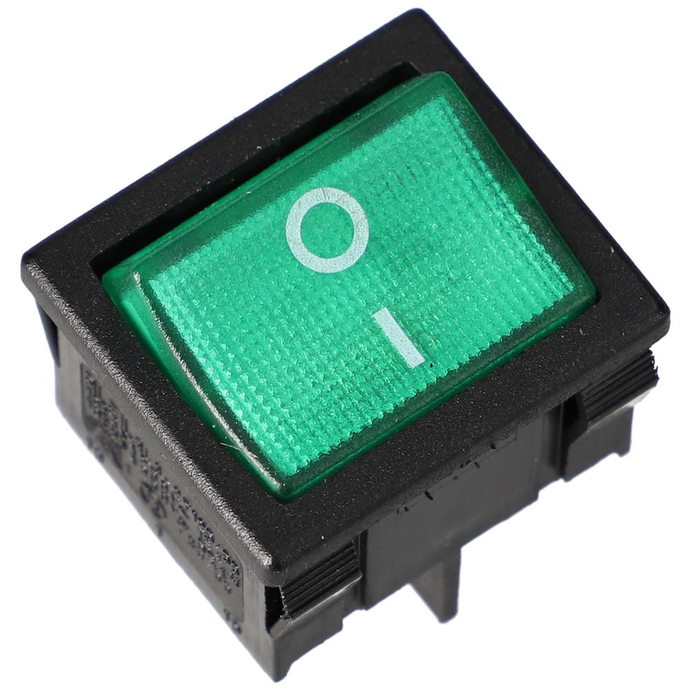 6A/250V, 24x21/22x19mm Billenőkapcsoló zöld, számos (univerzális)