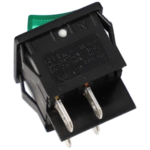 6A/250V, 24x21/22x19mm Billenőkapcsoló zöld, számos (univerzális)