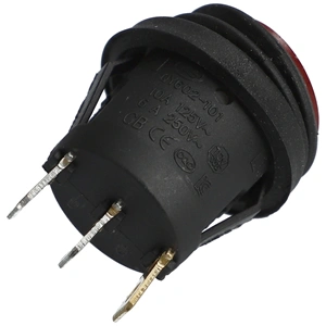 6A/250V AC Billenőkapcsoló ON-OFF, piros, számos, kerek, pormentes (univerzális)